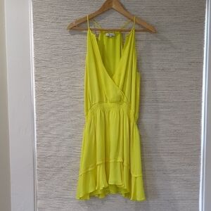 Parker | Bright Yellow Silk Mini Dress